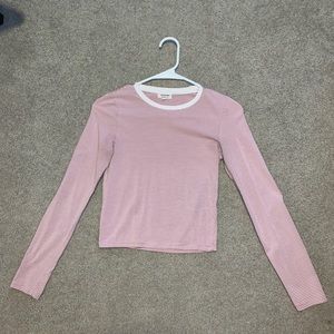 pink and white striped long sleeve